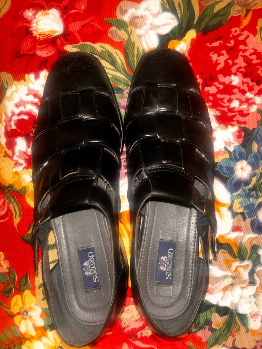 Men’s Size 11 Stafford Brand Black Leather Fisherman Sandals